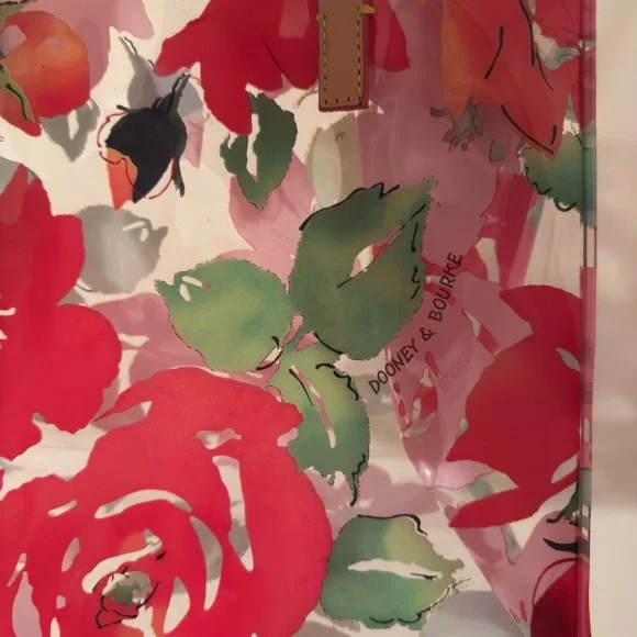 Dooney & Bourke Red Floral Transparent Tote - Picture 2 of 9